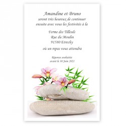 Invitation thème zen et galets