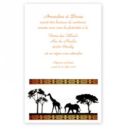 Invitation repas Africa wax orangé