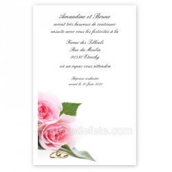 Invitation repas alliances mariage chic imprimé