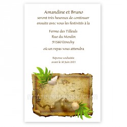 Invitation carte au trésor imprimé