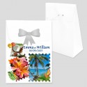 Boîte dragées timbre tropical