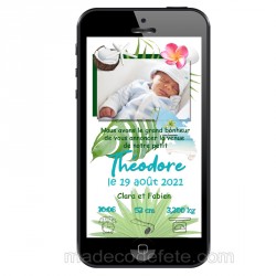 Faire-part naissance numérique Martinique