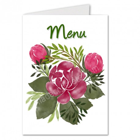 Menu bouquet floral