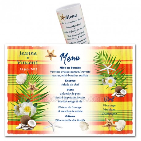 Menu rond  madras j