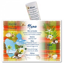 Menu rond  madras rouge guadeloupe