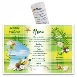 Menu rond  madras vert anis guyane