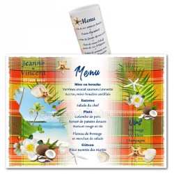 Menu rond  madras rouge martinique