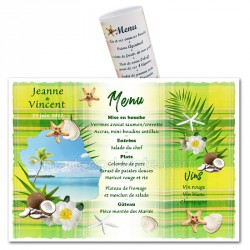 Menu rond  madras vert anis réunion