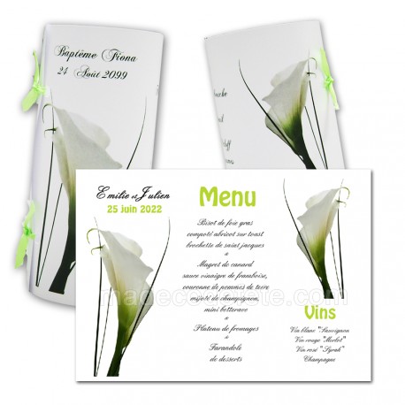 Menu rond arum