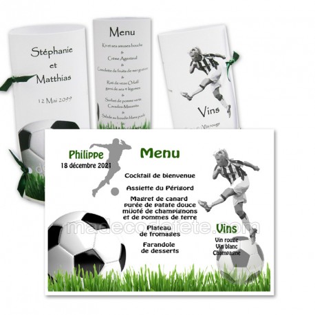 Menu Deco Cylindre Theme Football