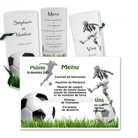 Menu rond joueur de football