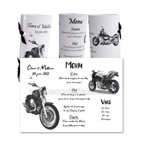 Menu rond thème moto