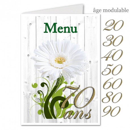 Menu âge or anniversaire