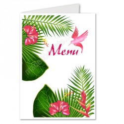 Menu déco motif feuillage tropical