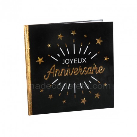 Livre d'or anniversaire noir et or