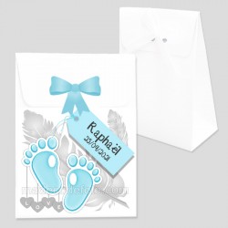 Boîte dragées baptême naissance bleu