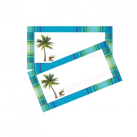 Etiquette madras palmier bleu