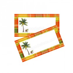 Etiquette madras palmier rouge