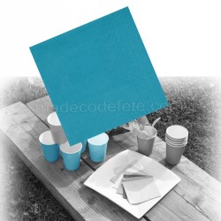 Serviettes cocktail bleues x 25