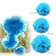 Pompons turquoise x3