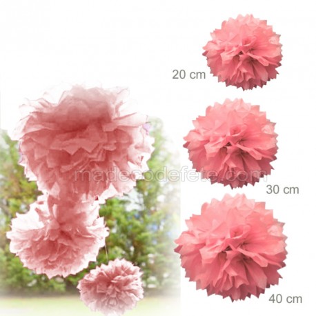 Pompon rose 40 cm