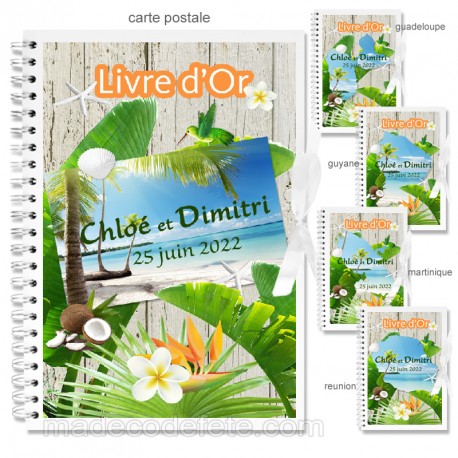 Livre d'or personnalisé tropical