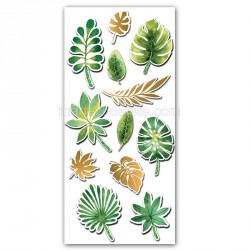 Stickers effet 3D feuilles tropicales