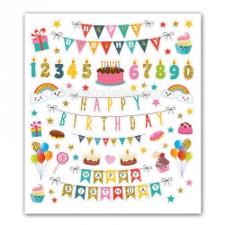 Stickers anniversaire couleur