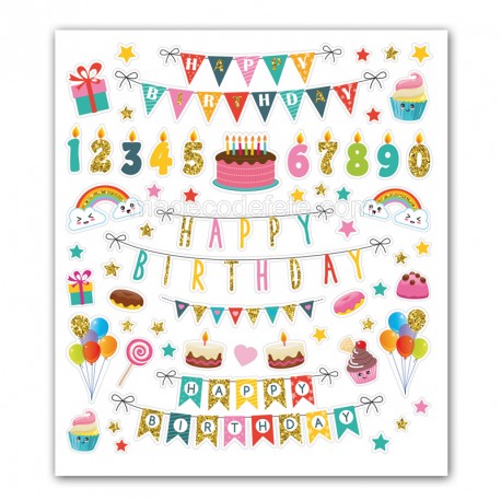 Stickers anniversaire couleur