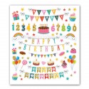 Stickers anniversaire couleur