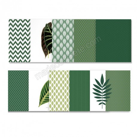 Papier créatif vert/feuilles n°2 (10 feuilles)
