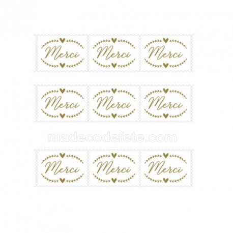 Stickers timbres "Merci"