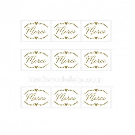 Stickers timbres "Merci"