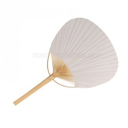 Eventail blanc bambou