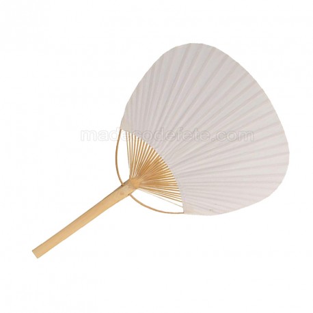 Eventail blanc bambou