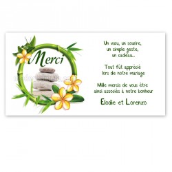 Carton remerciement zen
