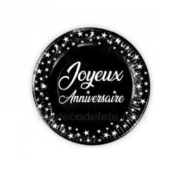 Assiettes anniversaire 18 cm (lot de 8)