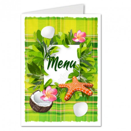 Menu cadre tropical madras vert