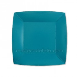 Assiettes 23 cm bleu aqua x 10