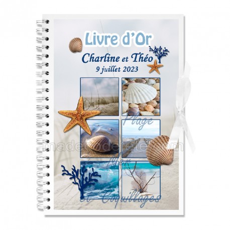 Livre d'or plage, mer et coquillages