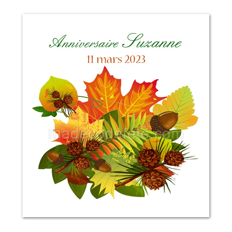 Poster Carte vierge avec des feuilles d'automne pour votre message ou  invitation 