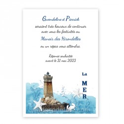 Invitation repas mer et phare