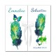 Faire-part tryptique plumes et papillon