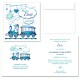 Faire-part petit train bleu personnalisé