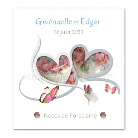 Faire-part anniversaire noces de porcelaine