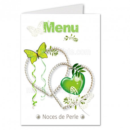 Menu noces de perle