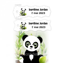 10 étiquettes panda assis