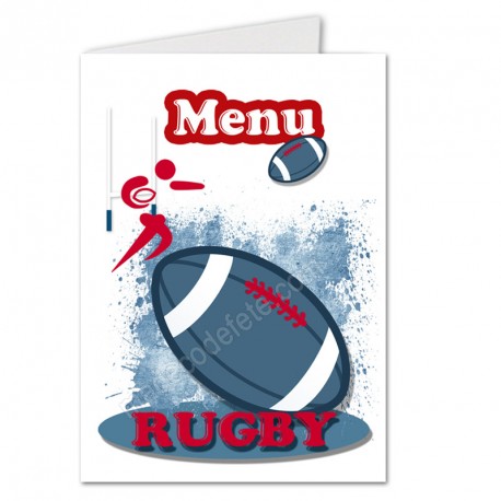 Menu déco thème rugby