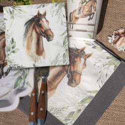 Serviettes cheval hippique (lot de 20)