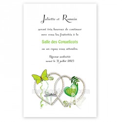 Invitation repas noces de perle